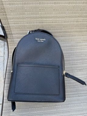 kate spade black Saffiano Mini Backpack